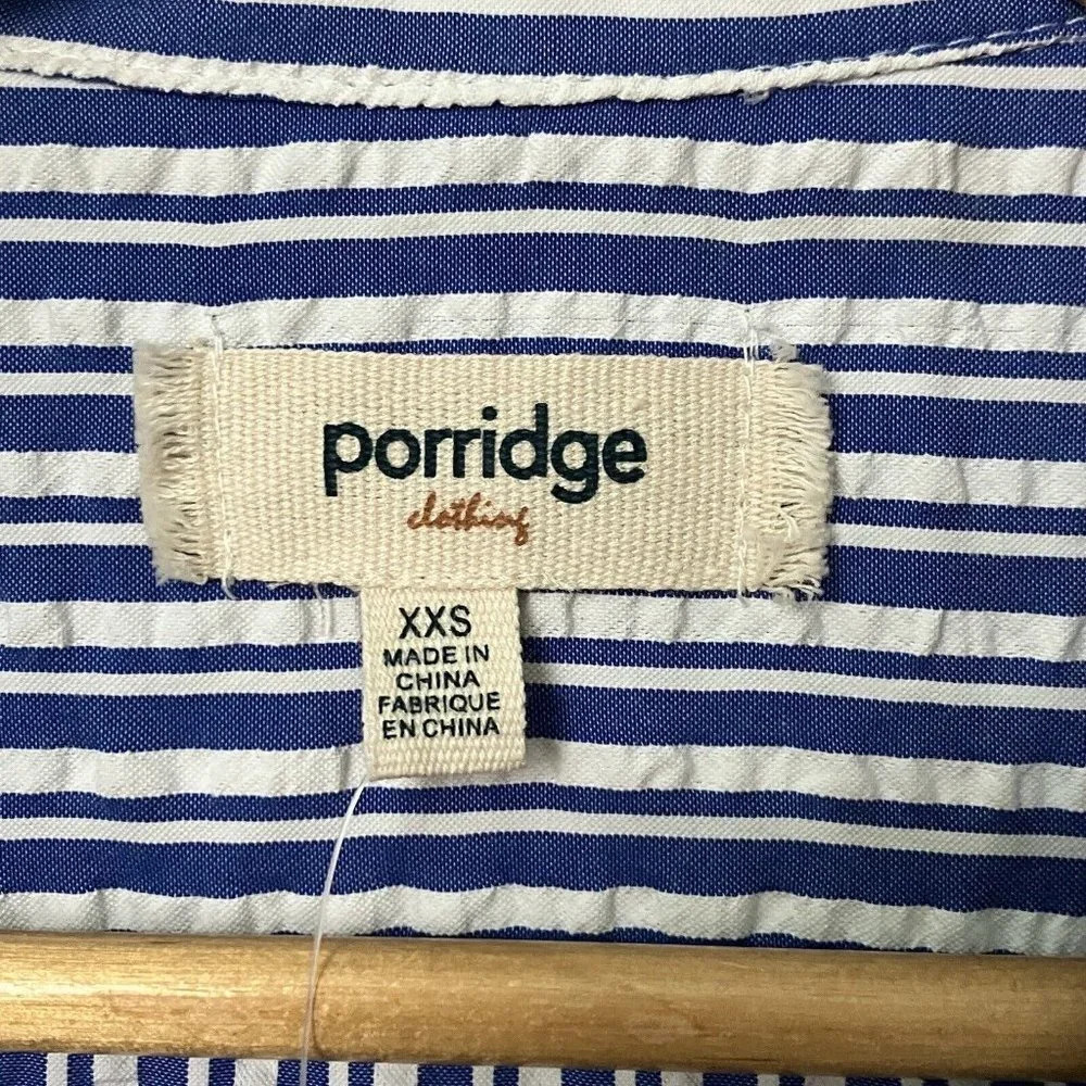 NWT Anthropologie Porridge‎ Maxi Dress Womens XXS Tie Front Blue White Stripe - Picture 6 of 8